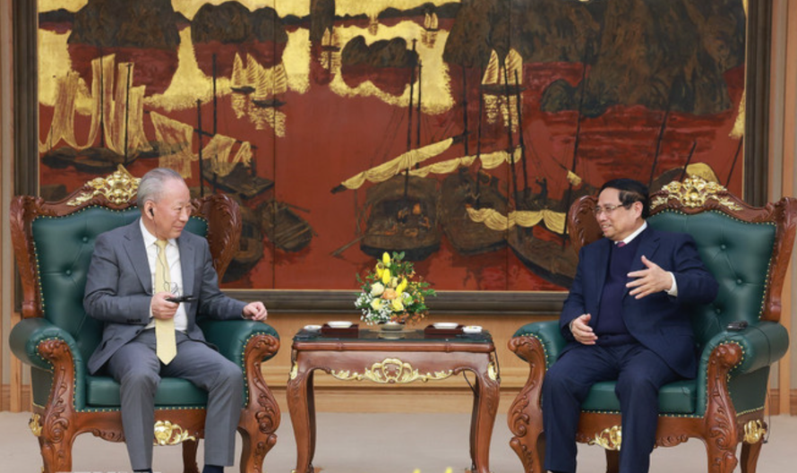 Thủ tướng Phạm Minh Chính tiếp ông Nghiêm Giới Hòa, người sáng lập Tập đoàn xây dựng Thái Bình Dương, Trung Quốc