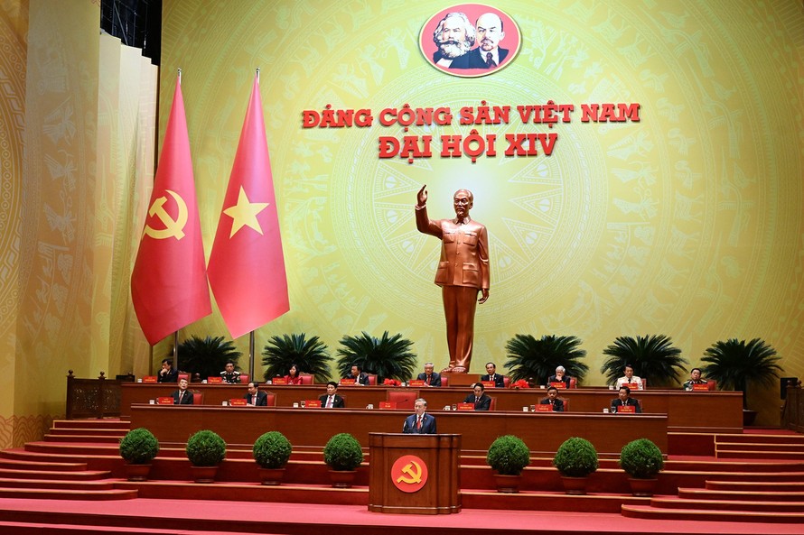Quang cảnh phiên bế mạc Đại hội đại biểu toàn quốc lần thứ XIV của Đảng. 