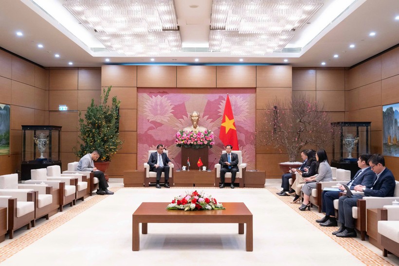 Tổng Thư ký Quốc hội, Chủ nhiệm Văn phòng Quốc hội Lê Quang Mạnh làm việc với Tổng Thư ký Hạ viện Jordan