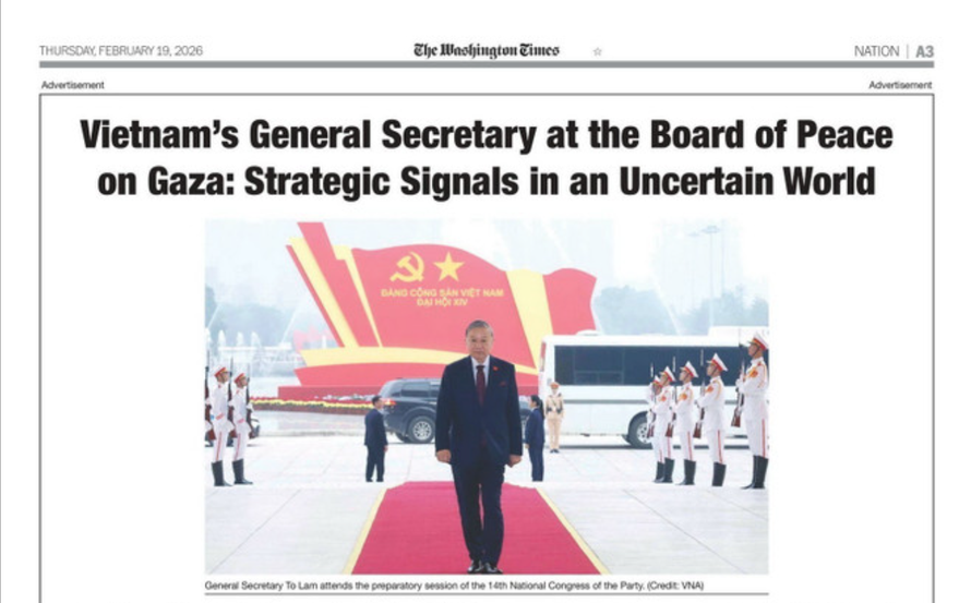 Bài viết đăng trên tờ Thời báo Washington số ra ngày 19/2.