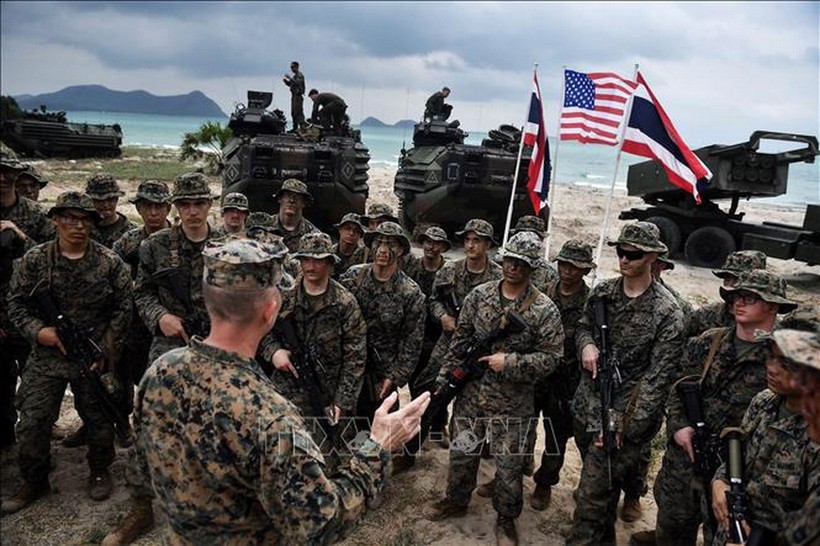 Binh sỹ Mỹ tham gia cuộc tập trận đa phương "Hổ mang Vàng" tại tỉnh Rayong, Thái Lan.