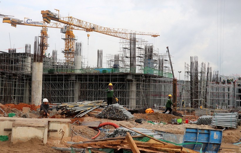 Dự án Trung tâm hội nghị APEC và các công trình chức năng đang đẩy nhanh tiến độ thi công. Ảnh: Lê Huy Hải/TTXVN