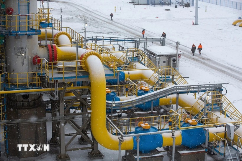 Hệ thống đường ống dẫn khí đốt tự nhiên Nord Stream 2 ở Ust-Luga, Nga.