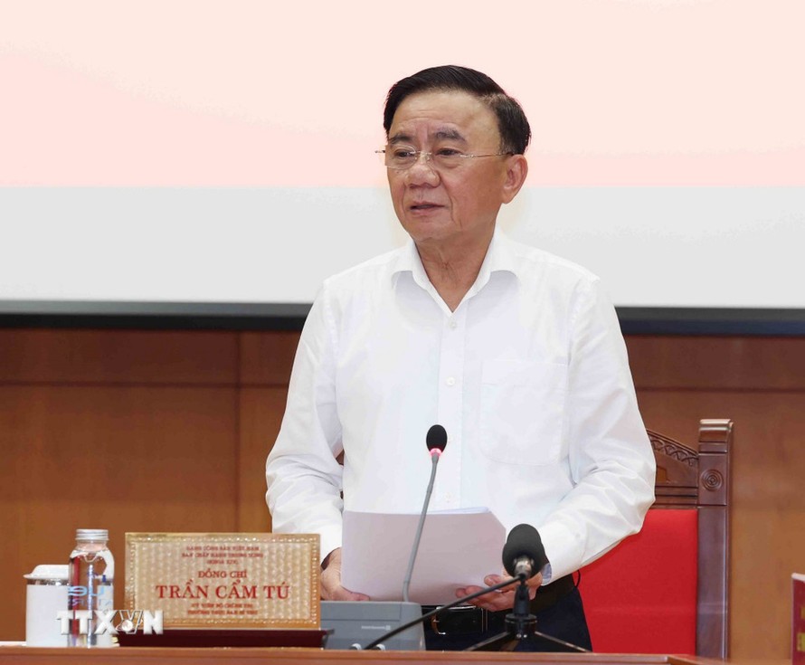 Thường trực Ban Bí thư Trần Cẩm Tú chủ trì Phiên họp thứ nhất Ban Chỉ đạo Trung ương về phát triển văn hóa Việt Nam. Ảnh: Phương Hoa/ TTXVN