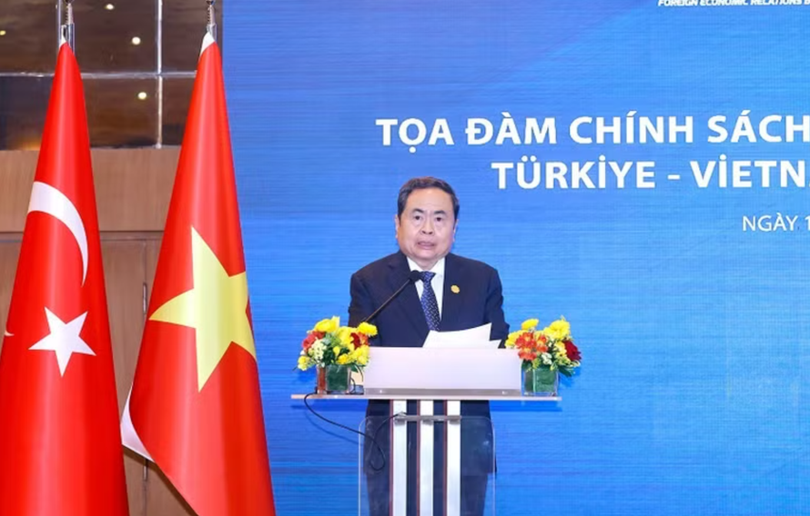 Chủ tịch Quốc hội Trần Thanh Mẫn phát biểu tại Phiên khai mạc Tọa đàm chính sách thúc đẩy hợp tác Việt Nam-Thổ Nhĩ Kỳ.