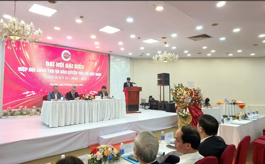 Quang cảnh Đại hội Hiệp hội Sáng tạo và Bản quyền tác giả Việt Nam. 