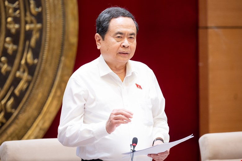 Chủ tịch Quốc hội Trần Thanh Mẫn phát biểu chỉ đạo tại cuộc làm việc 