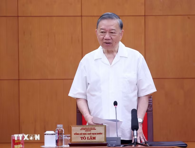 Tổng Bí thư, Chủ tịch nước Tô Lâm phát biểu chỉ đạo. Ảnh: TTXVN