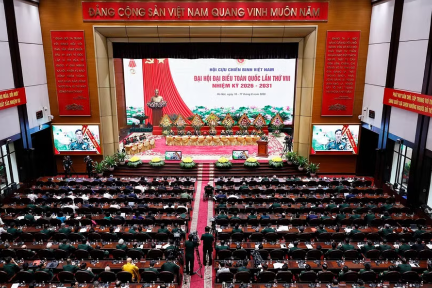 Toàn cảnh Đại hội đại biểu toàn quốc Hội Cựu chiến binh Việt Nam lần thứ VIII. 