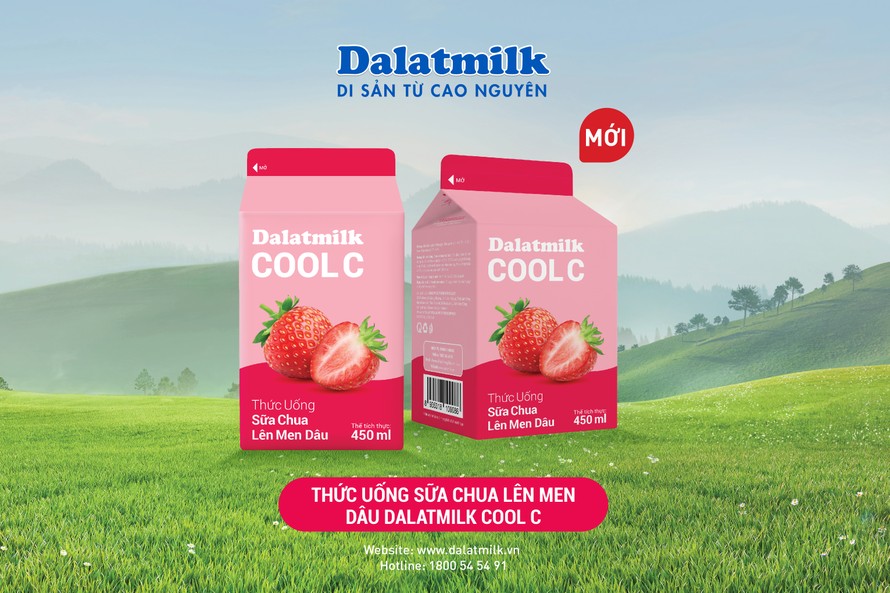 Dalatmilk ra mắt Thức uống sữa chua lên men Dâu Dalatmilk Cool C, mang trải nghiệm thanh mát từ cao nguyên đến người tiêu dùng Việt 