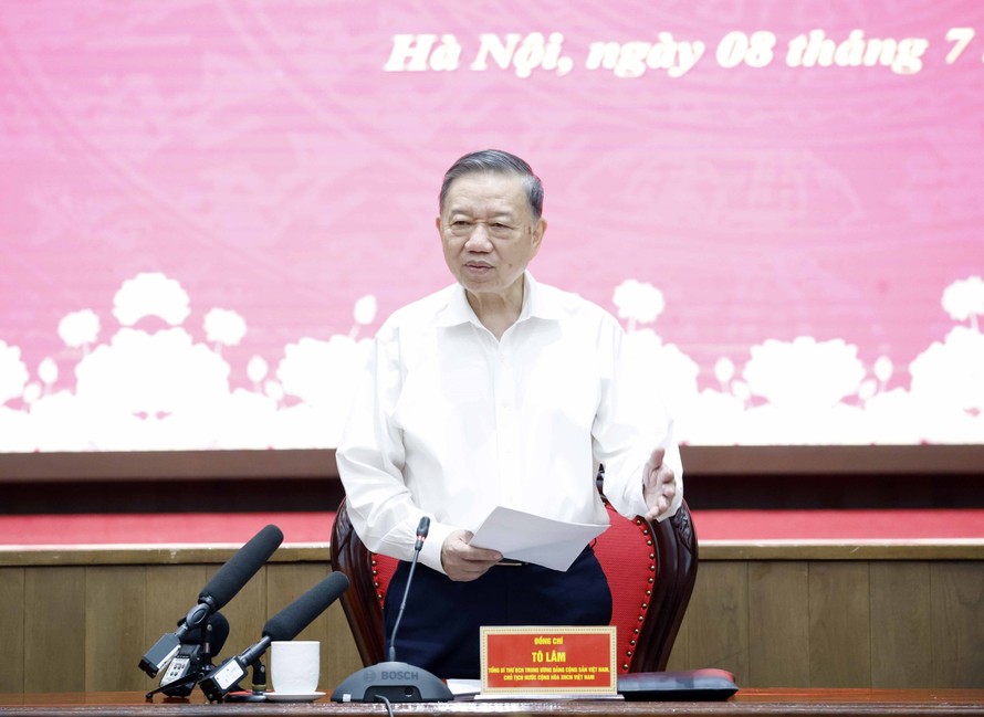Tổng Bí thư, Chủ tịch nước Tô Lâm phát biểu chỉ đạo.