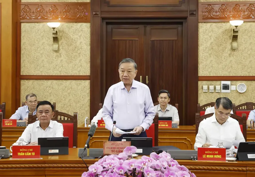 Tổng Bí thư, Chủ tịch nước Tô Lâm phát biểu chỉ đạo.