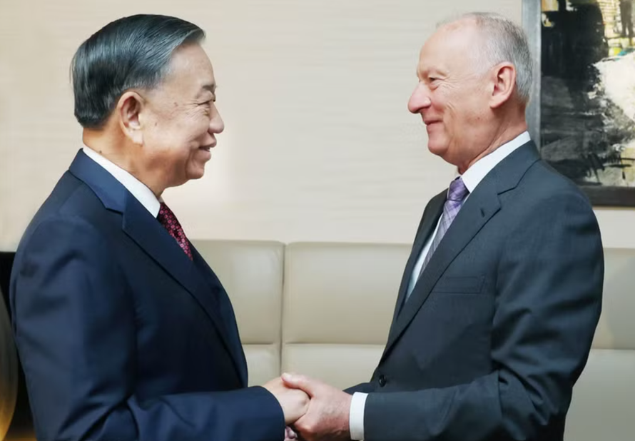Tổng Bí thư, Chủ tịch nước Tô Lâm tiếp Trợ lý Tổng thống, Chủ tịch Hội đồng Biển Liên bang Nga Nicolai Patrushev. 