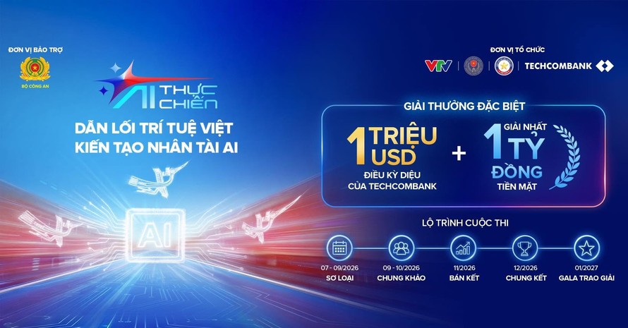 Tại AI Thực Chiến mùa 2, Techcombank tiếp tục đồng tổ chức và tài trợ độc quyền giải thưởng “Điều kỳ diệu” lên đến 1 triệu USD”. Ảnh: Techcombank