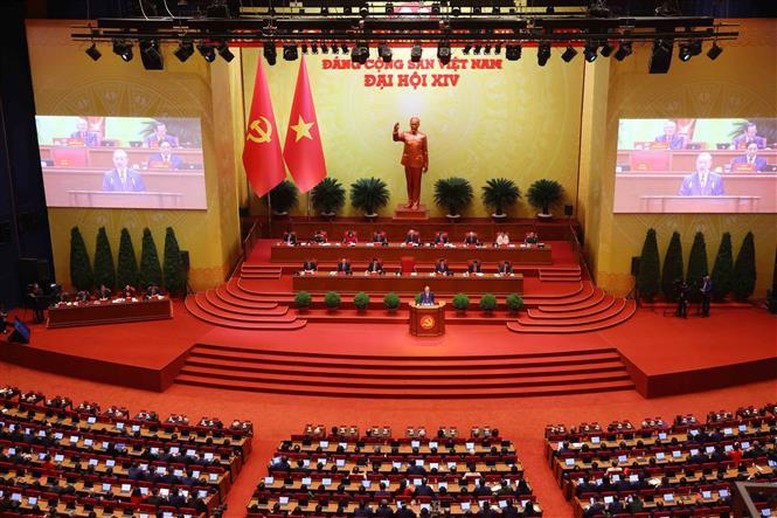 Quang cảnh buổi lễ khai mạc Đại hội XIV của Đảng. Ảnh: TTXVN