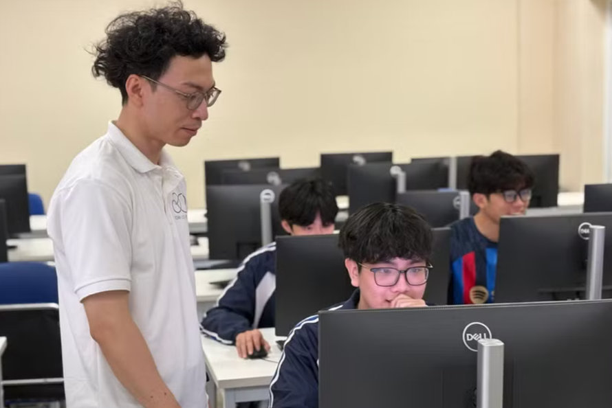 Giờ học trên giảng đường của thầy và trò Trường Đại học Khoa học Tự nhiên, Đại học Quốc gia Hà Nội. 