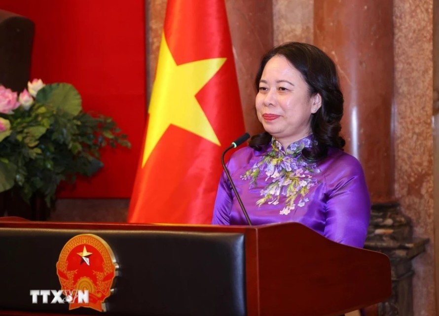 Phó Chủ tịch nước Võ Thị Ánh Xuân phát biểu. Ảnh: Văn Điệp/TTXVN