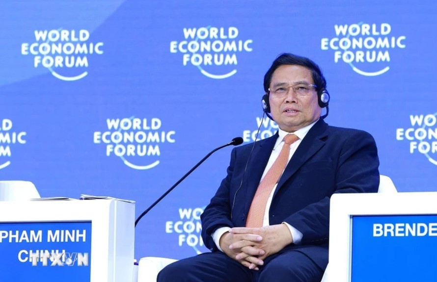 Thủ tướng Phạm Minh Chính phát biểu tại phiên thảo luận. Ảnh: Dương Giang/TTXVN