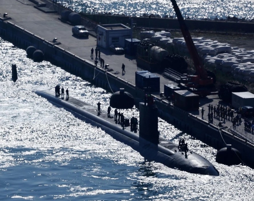 Tàu USS Columbia, tàu ngầm tấn công lớp Los Angeles của Hải quân Mỹ. Ảnh: Yonhap/TTXVN