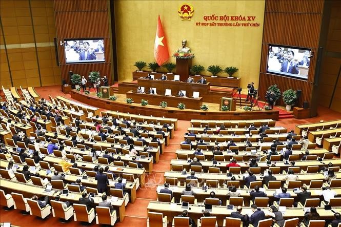 Quốc hội họp phiên toàn thể tại hội trường, sáng 14/2/2025. Ảnh: Doãn Tấn/TTXVN