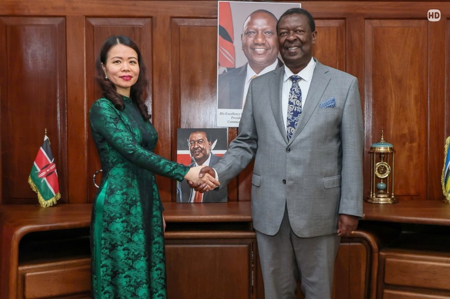 Thứ trưởng Ngoại giao Nguyễn Minh Hằng hội kiến Thủ tướng, Bộ trưởng Ngoại giao Kenya Musalia Mudavadi. Ảnh: Bộ Ngoại giao