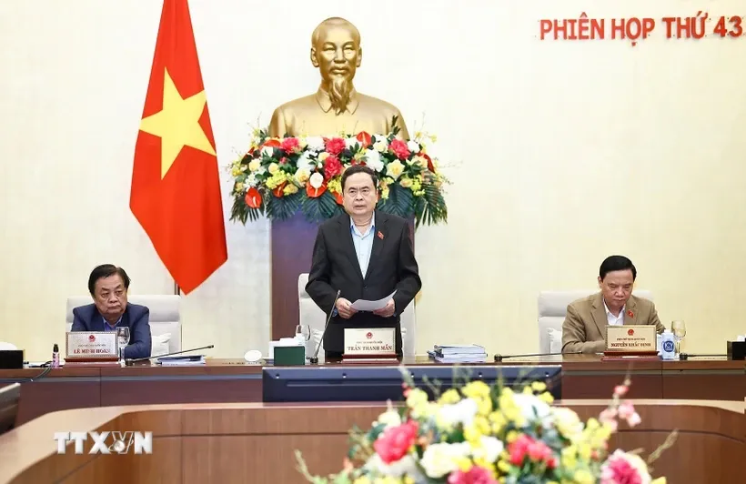 Chủ tịch Quốc hội Trần Thanh Mẫn phát biểu bế mạc Phiên họp. Ảnh: Doãn Tấn/TTXVN