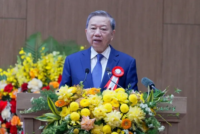 Tổng Bí thư Tô Lâm phát biểu tại đại hội.