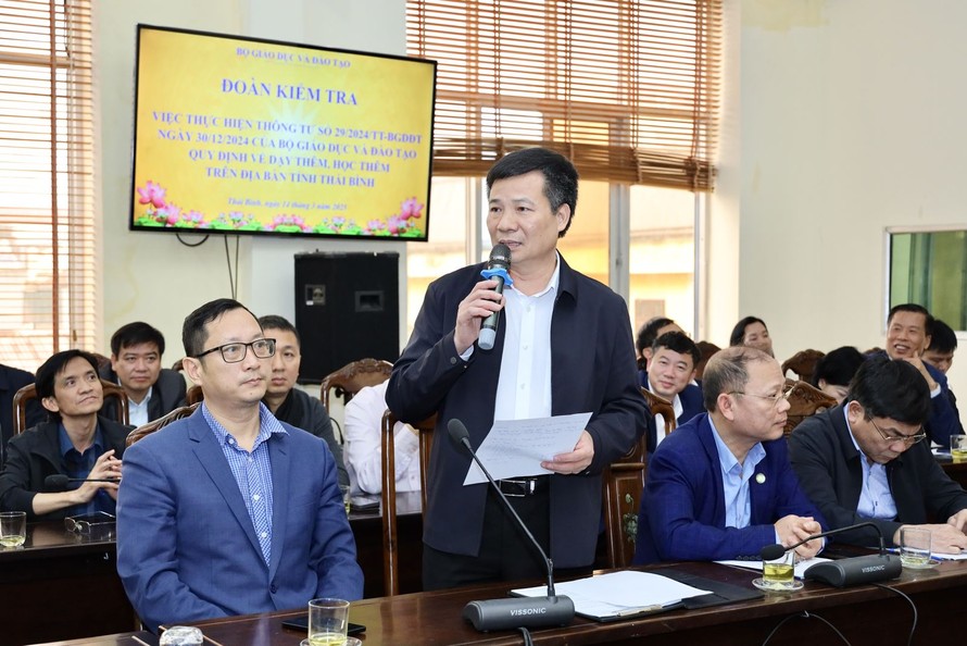 Các cơ sở giáo dục ở Thái Bình chia sẻ tâm tư với Bộ GD&ĐT xung quanh việc triển khai thực hiện Thông tư 29. Ảnh: TH