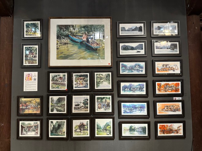 Các tác phẩm về phong cảnh Việt Nam của hoạ sỹ Minh Đàm. Ảnh: Minh Ngọc/Vietnam+