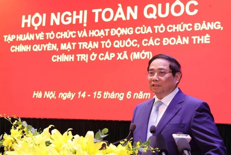 Thủ tướng Phạm Minh Chính phát biểu chỉ đạo Hội nghị. Ảnh: Văn Điệp