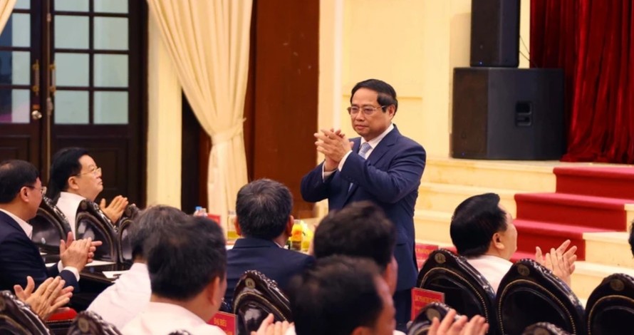 Thủ tướng Phạm Minh Chính dự hội nghị. Ảnh: Văn Điệp