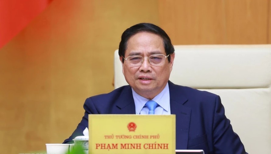 Thủ tướng Phạm Minh Chính chủ trì Phiên họp Chính phủ chuyên đề về xây dựng pháp luật tháng 6 năm 2025. Ảnh: Dương Giang