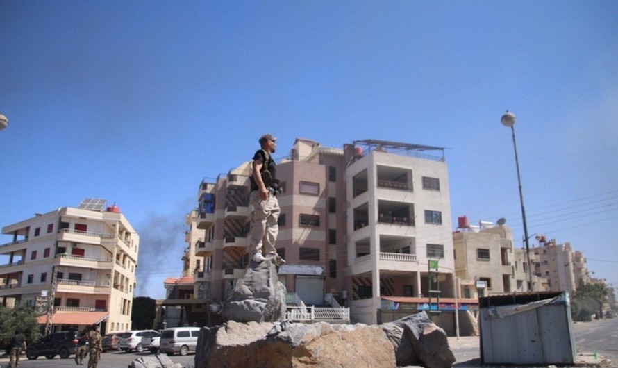 Các lực lượng an ninh Syria tại thành phố Sweida ngày 15/7. 