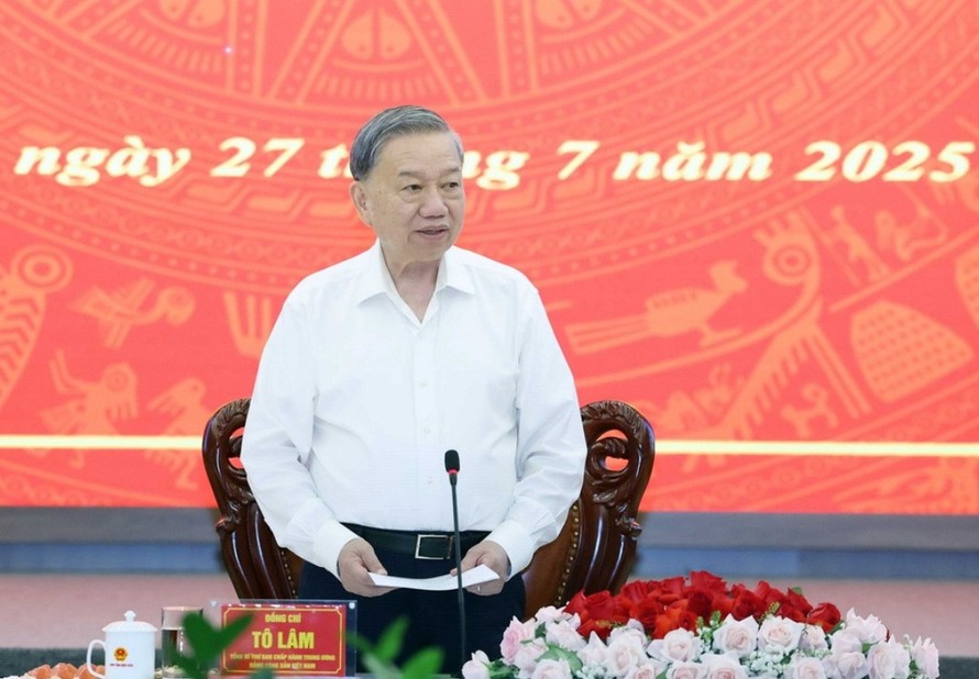 Tổng Bí thư Tô Lâm phát biểu. Ảnh: Thống Nhất