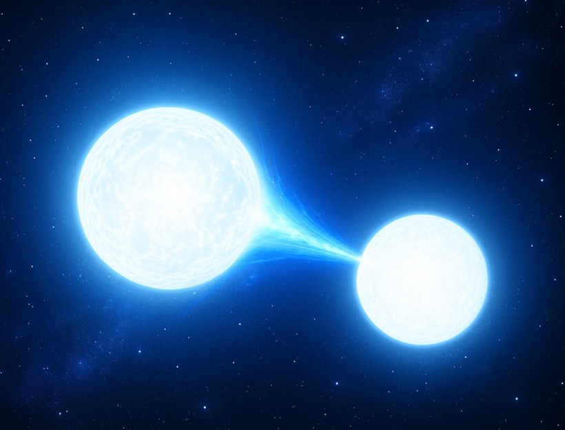 Hai ngôi sao hợp nhất - một hiện tượng hiếm được tiết lộ nhờ quan sát tia cực tím từ Kính viễn vọng Không gian Hubble. Nguồn: The Brighter Side of News