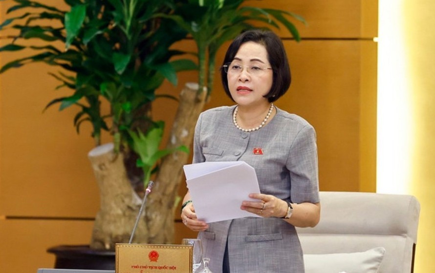 Phó Chủ tịch Quốc hội Nguyễn Thị Thanh phát biểu. Ảnh: Doãn Tấn