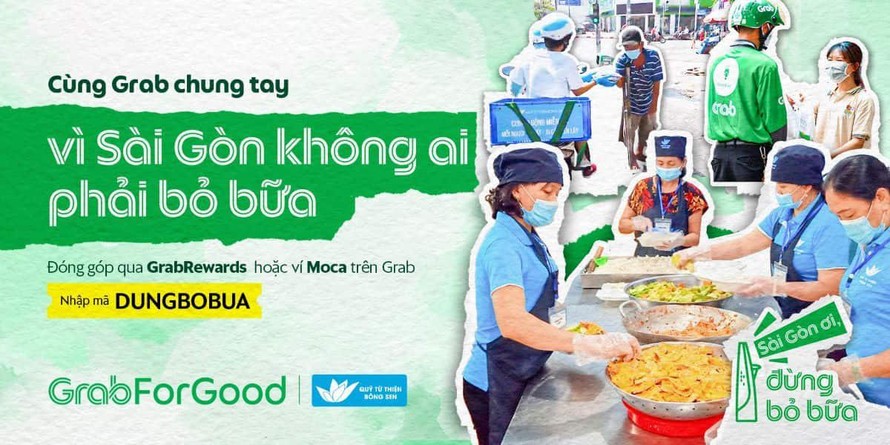 Grab Việt Nam chia sẻ cùng người khó khăn trong COVID-19 với chương trình “Sài Gòn ơi, đừng bỏ bữa”