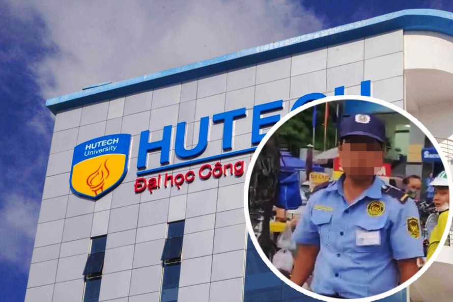 Bảo vệ Đại học Hutech (ảnh nhỏ) đánh gãy xương mũi đối tác của nhà trường. 