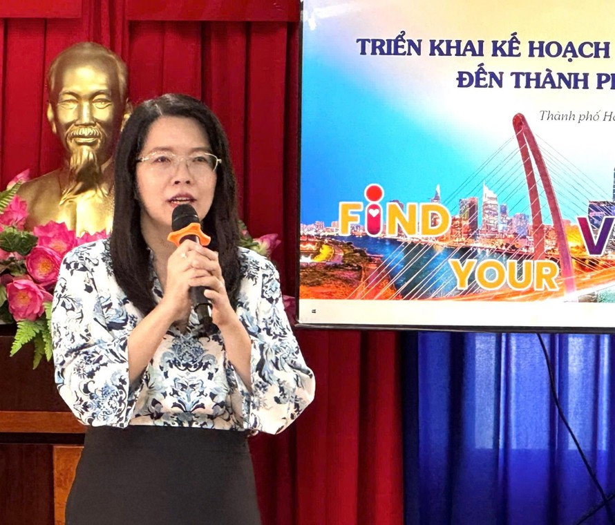 Giám đốc Sở Du lịch TPHCM Nguyễn Thị Ánh Hoa phát biểu tại Hội nghị.