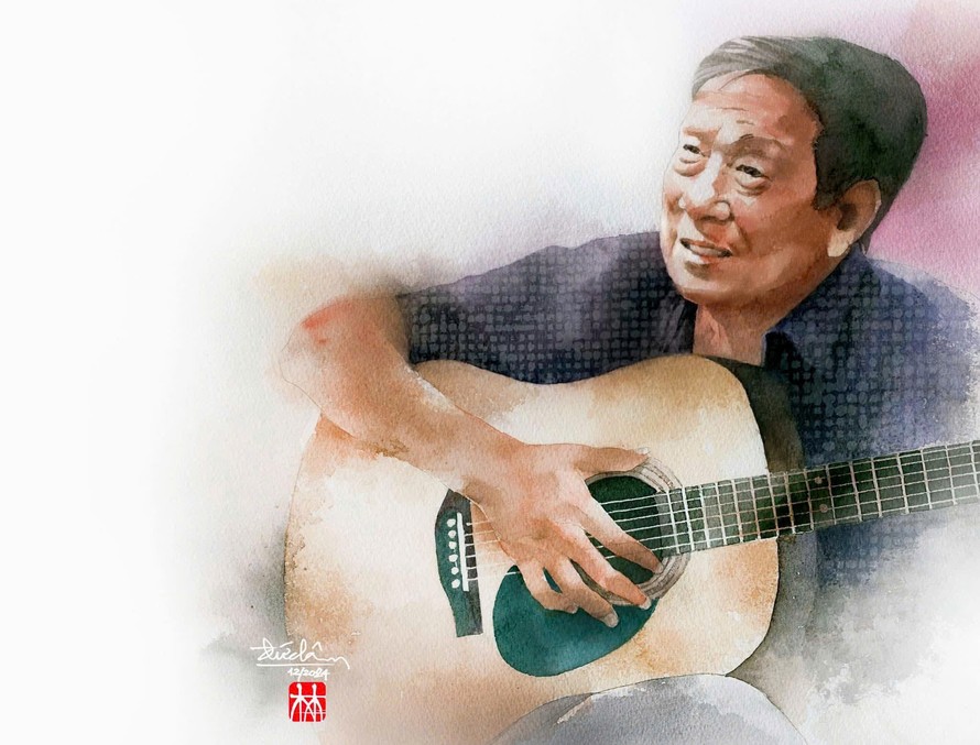 Nhạc sĩ Nguyễn Vũ qua nét vẽ của họa sĩ Bùi Đức Lâm