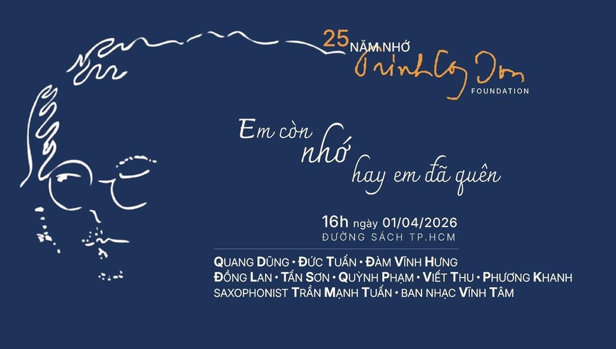 Chương trình “Em còn nhớ hay em đã quên” kỷ niệm 25 năm ngày nhạc sĩ Trịnh Công Sơn rời cõi tạm sẽ diễn ra chiều ngày 1/4 tại Đường sách TPHCM