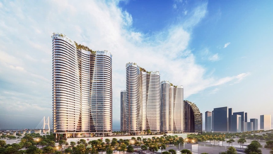 Phối cảnh dự án khu nhà ở cao tầng tại phường Phú Thuận, quận 7, TP.HCM (cũ) được Xây dựng Xuân Đỉnh đưa ra làm tài sản bảo đảm phát hành trái phiếu.