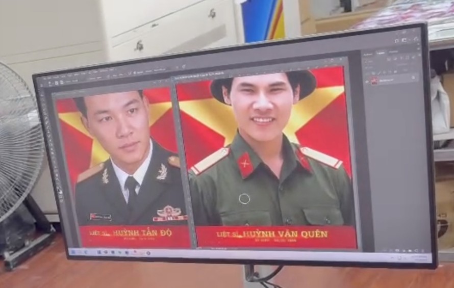 Chân dung liệt sĩ đang được phục dựng