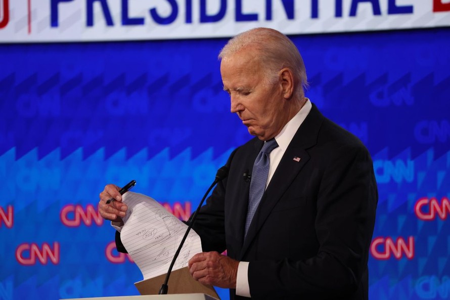 Tổng thống Joe Biden trong cuộc tranh luận trực tiếp với ông Donald Trump. Ảnh: CNN.