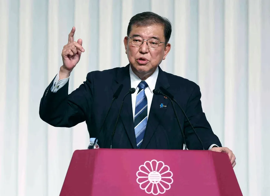 Ông Shigeru Ishiba phát biểu trong cuộc họp báo sau khi được bầu làm Chủ tịch đảng Dân chủ Tự do (LDP), tại Tokyo, Nhật Bản, ngày 27/9/2024.