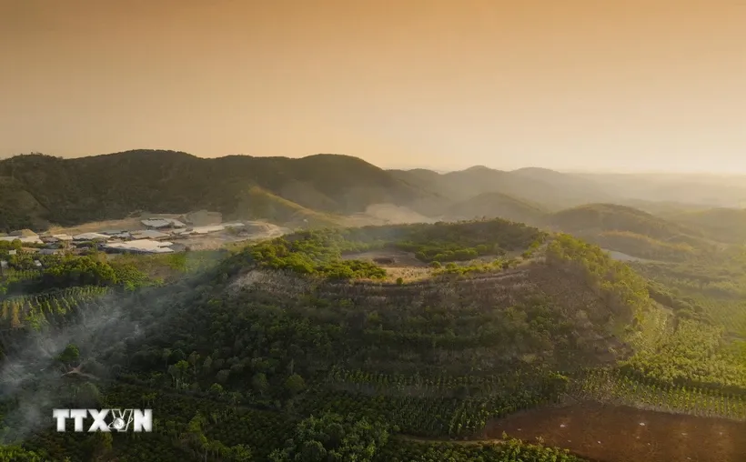 Núi lửa Băng Mo, thị trấn Ea T’ling, huyện Cư Jút, tỉnh Đắk Nông. Ảnh: TTXVN.