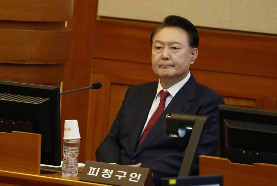 Tổng thống Hàn Quốc Yoon Suk Yeol tại Tòa án Hiến pháp ở Seoul.
