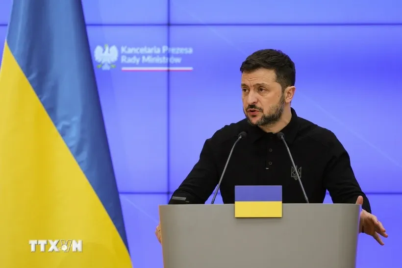 Tổng thống Ukraine Volodymyr Zelensky. Ảnh: Kyodo/TTXVN