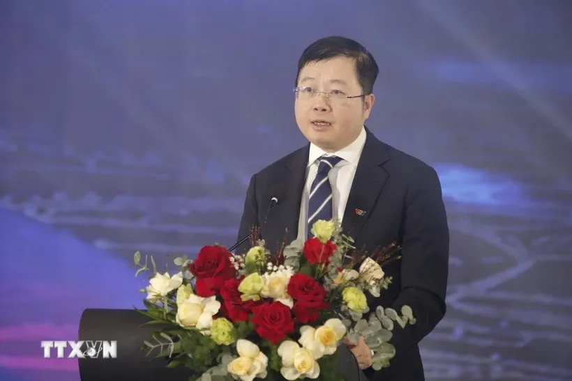 Tổng Giám đốc Đài Truyền hình Việt Nam Nguyễn Thanh Lâm phát biểu khai mạc Liên hoan. Ảnh: Sỹ Thắng/TTXVN.