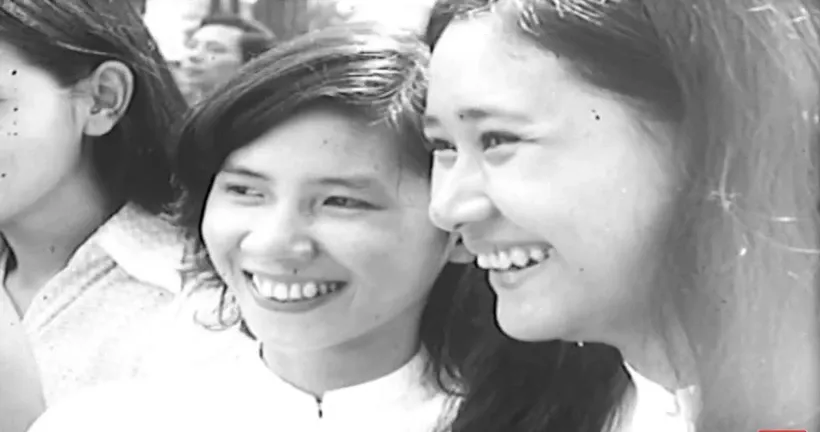 Những nụ cười ngày thống nhất trong phim tài liệu "Tháng 5 - Những gương mặt" của đạo diễn-Nghệ sỹ Nhân dân Đặng Nhật Minh. Ảnh chụp từ phim.